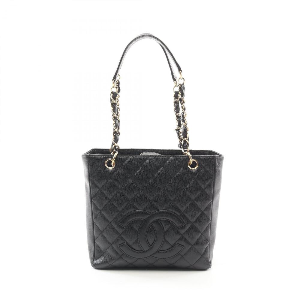 Chanel Matelasse PST Tote Bag Leather Grained Calfskin Black